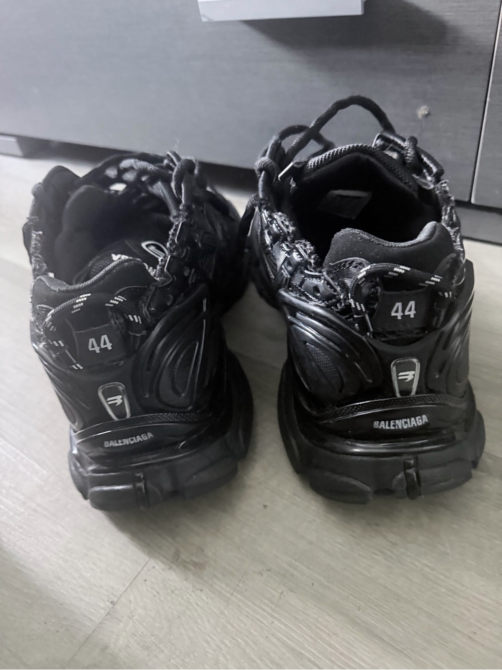 Balenciaga Men's Black Triple S-Style Chunky Sneakers - Picture 3 of 6